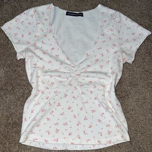 Pink Floral Brandy Melville Tee